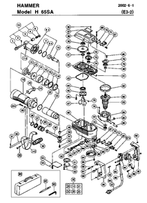 Page 1 Diagram and Parts List for H65SA  Hitachi Demolition Hammer