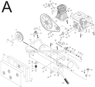 Page A Diagram and Parts List for EC2510E  Hitachi Compressor