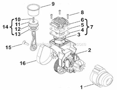 Page B Diagram and Parts List for EC510  Hitachi Compressor