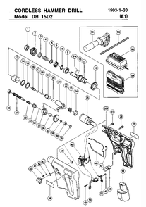 Page 1 Diagram and Parts List for DH15D2  Hitachi Hammer Drill