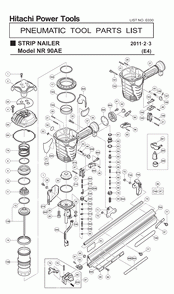Page 1 Diagram and Parts List for NR90AEPR  Hitachi Nailer