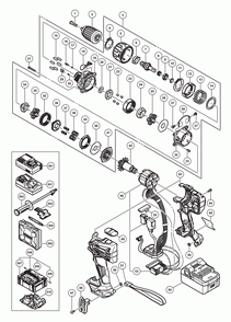 Page 1 Diagram and Parts List for DV18DBL2  Hitachi Drill Press