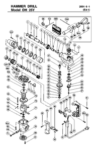 Page 1 Diagram and Parts List for DH25Y  Hitachi Demolition Hammer