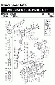 Page 1 Diagram and Parts List for NT65M2S  Hitachi Nailer