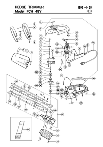 Page 1 Diagram and Parts List for FCH48Y  Hitachi Trimmer
