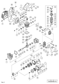 Page 1 Diagram and Parts List for CG22EAB  Hitachi Trimmer