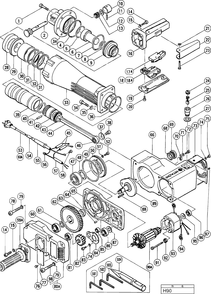 Page 1 Diagram and Parts List for H90  Hitachi Hammer Drill