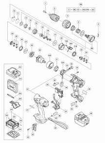 Page 1 Diagram and Parts List for DS14DSL  Hitachi Wrench