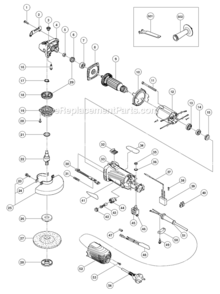 Page A Diagram and Parts List for G12SS  Hitachi Angle Grinder