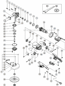 Page A Diagram and Parts List for G18MR  Hitachi Angle Grinder