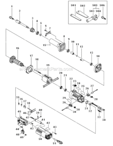 Page A Diagram and Parts List for GP3V  Hitachi Die Grinder