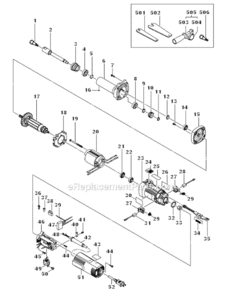 Page A Diagram and Parts List for GP5V  Hitachi Die Grinder