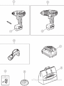 Page A Diagram and Parts List for KC10DFL2  Hitachi Cordless Drill