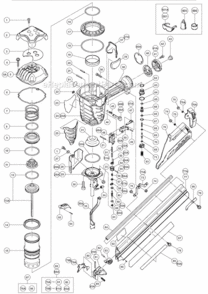 Page A Diagram and Parts List for NR90ADPR  Hitachi Nailer