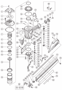 Part Location Diagram of 887682 Metabo HPT Trigger Arm Spring