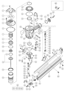 Page A Diagram and Parts List for NR90AF  Hitachi Nailer