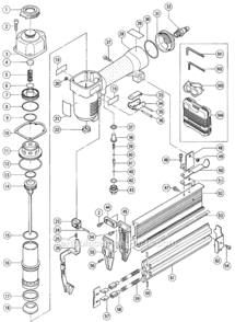 Part Location Diagram of 882301 Metabo HPT GUN BODY UNIT