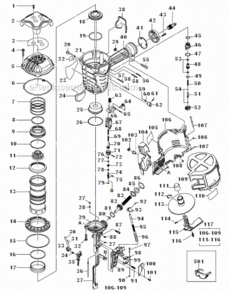 Part Location Diagram of 888108 Metabo HPT Feeder Spring