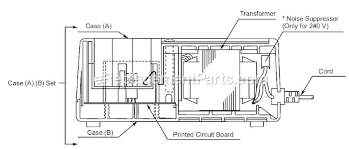 Page B Diagram and Parts List for UC12SD  Hitachi Charger