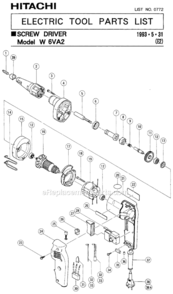 Page A Diagram and Parts List for W6VA2  Hitachi Electric Drill