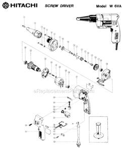 Page A Diagram and Parts List for W6VA  Hitachi Electric Drill
