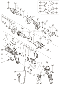 Page A Diagram and Parts List for W6VB3  Hitachi Electric Drill