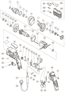 Page A Diagram and Parts List for W6VM  Hitachi Electric Drill