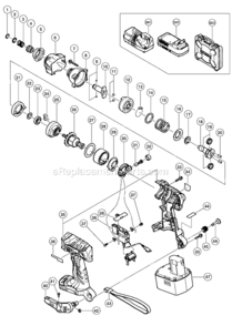 Page A Diagram and Parts List for WH14DMR  Hitachi Impact Driver