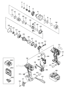 Page A Diagram and Parts List for WH18DSDL  Hitachi Impact Driver