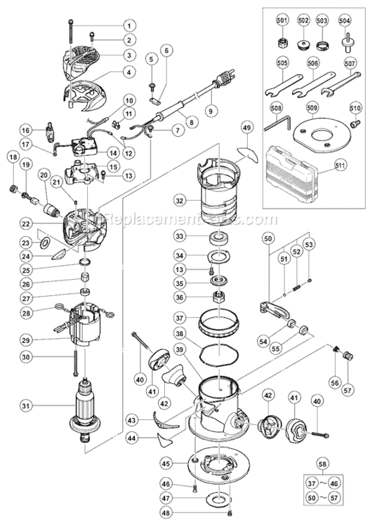 Page A Diagram and Parts List for KM12SC  Hitachi Router