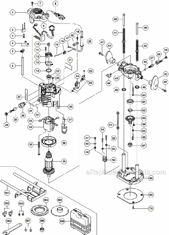 Page A Diagram and Parts List for M12VE  Hitachi Router