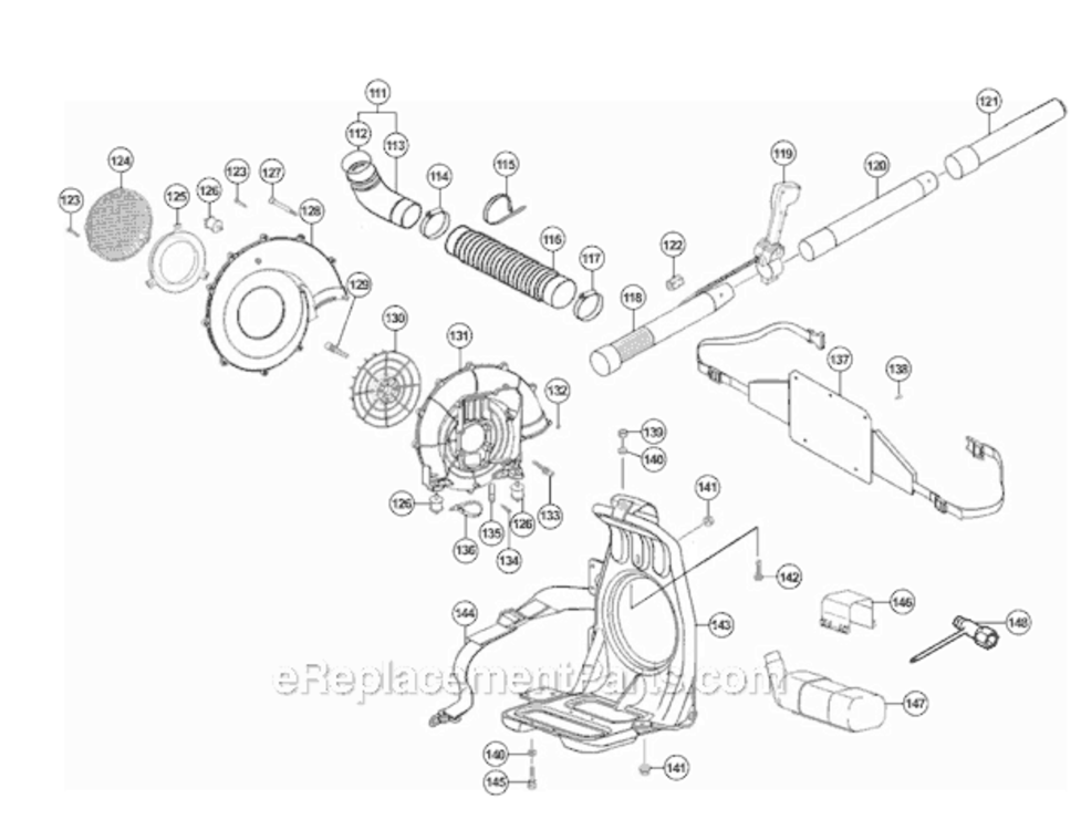Page C Diagram and Parts List for TRB65EF  Hitachi Leaf Blower / Vacuum