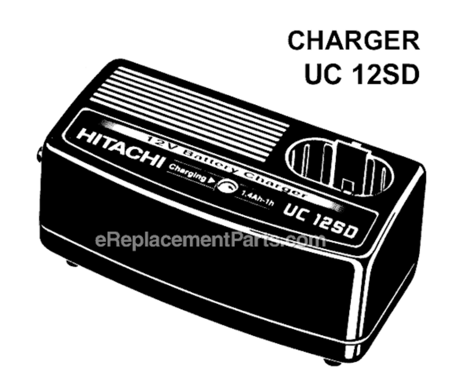 Page A Diagram and Parts List for UC12SD  Hitachi Charger