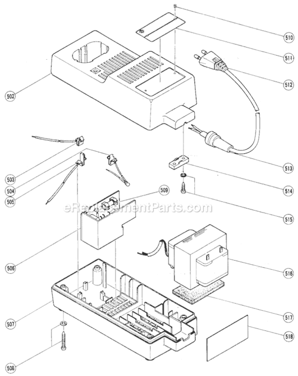 Page B Diagram and Parts List for W5DB  Hitachi Cordless Drill