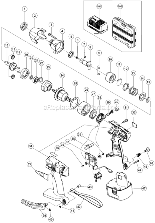 Page A Diagram and Parts List for WR14DM  Hitachi Impact Driver