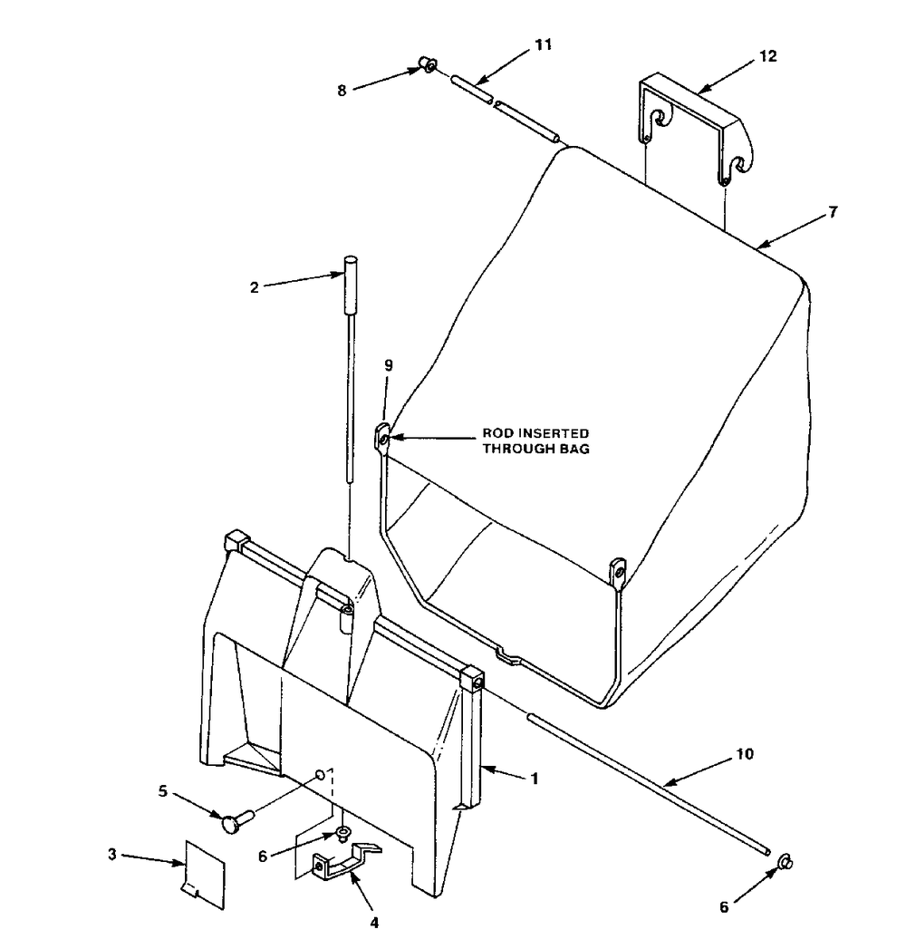Grass Catcher Diagram and Parts List for SB212 UT-30089 Homelite Lawn Mower