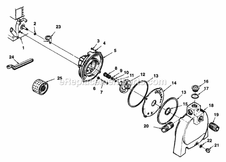 Pump Diagram and Parts List for 111S2C UT-01532-C Homelite Lawn Mower