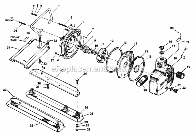 Pump Diagram and Parts List for 120S31A UT-01535 Homelite Lawn Mower