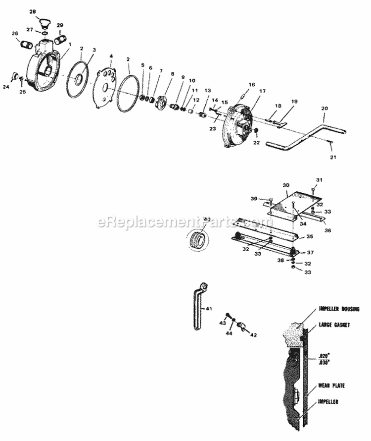 Pump Diagram and Parts List for 121TP21A UT-01540 Homelite Lawn Mower