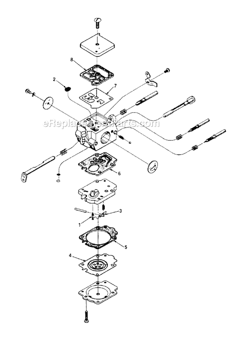 Page B Diagram and Parts List for 150E UT-10452 Homelite Chainsaw
