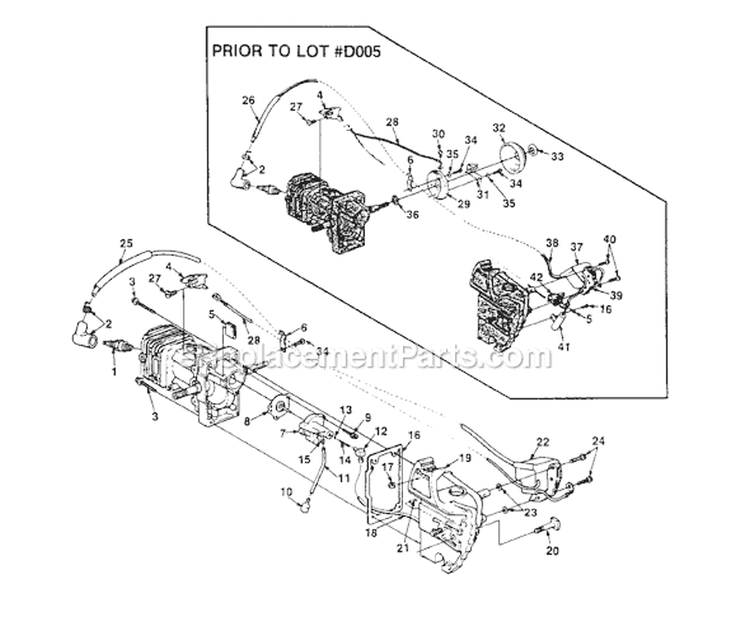 Page E Diagram and Parts List for 150E UT-10452-A Homelite Chainsaw