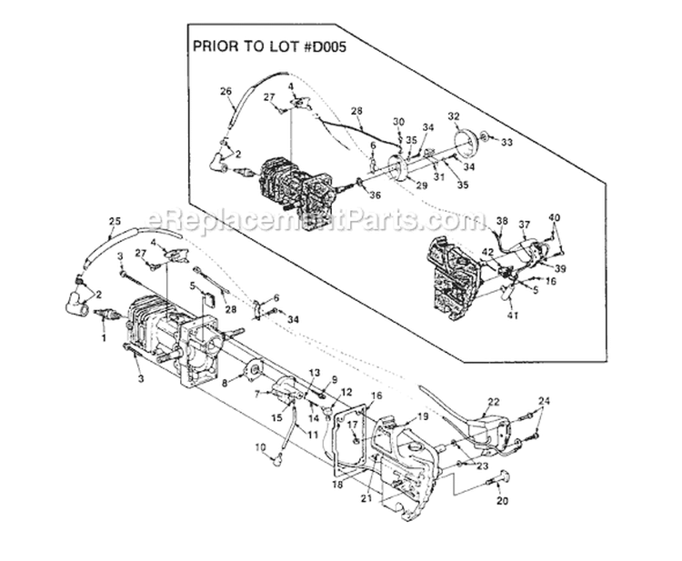 Page E Diagram and Parts List for 150E UT-10452-B Homelite Chainsaw