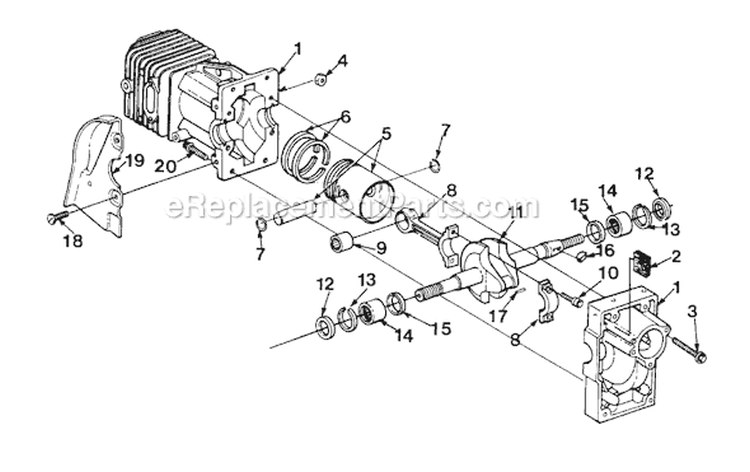 Page D Diagram and Parts List for 150W UT-10513 Homelite Chainsaw