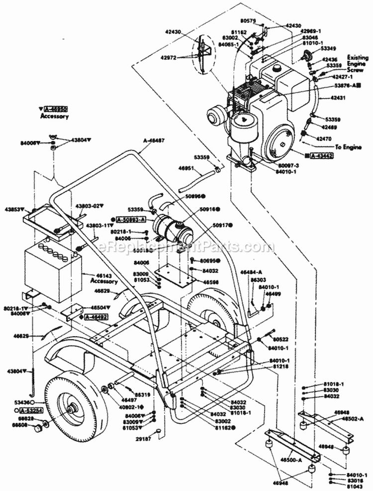 Dolly Diagram and Parts List for 160TP41C UT-01554 Homelite Water Pump
