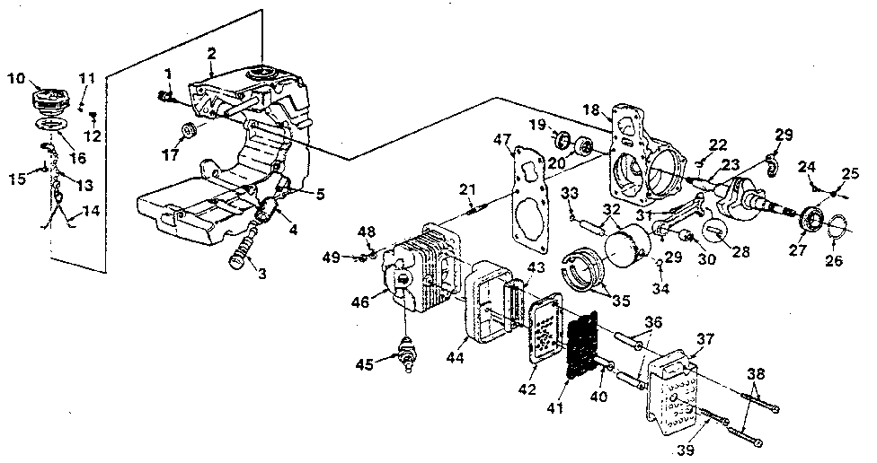 Figure 5 Diagram and Parts List for SXL-AO-UT-10045C  Homelite Chainsaw