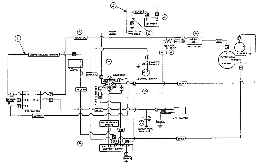 Wiring Diagram Electric Start Diagram and Parts List for JR830 UT-32020 Homelite Lawn Mower