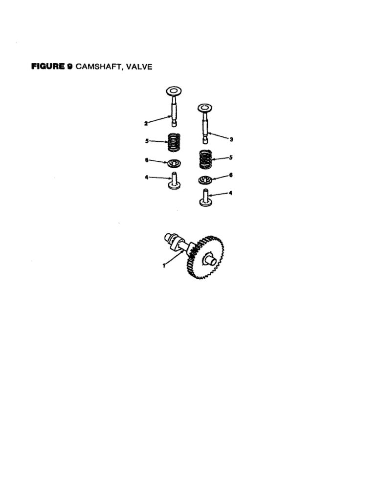 Camshaft, Valve Diagram and Parts List for UT-04005  Homelite Generator