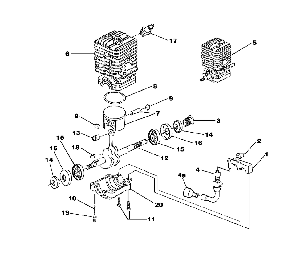 Engine Internal - Oil Pump Diagram and Parts List for 20AV UT-10771-A Homelite Chainsaw