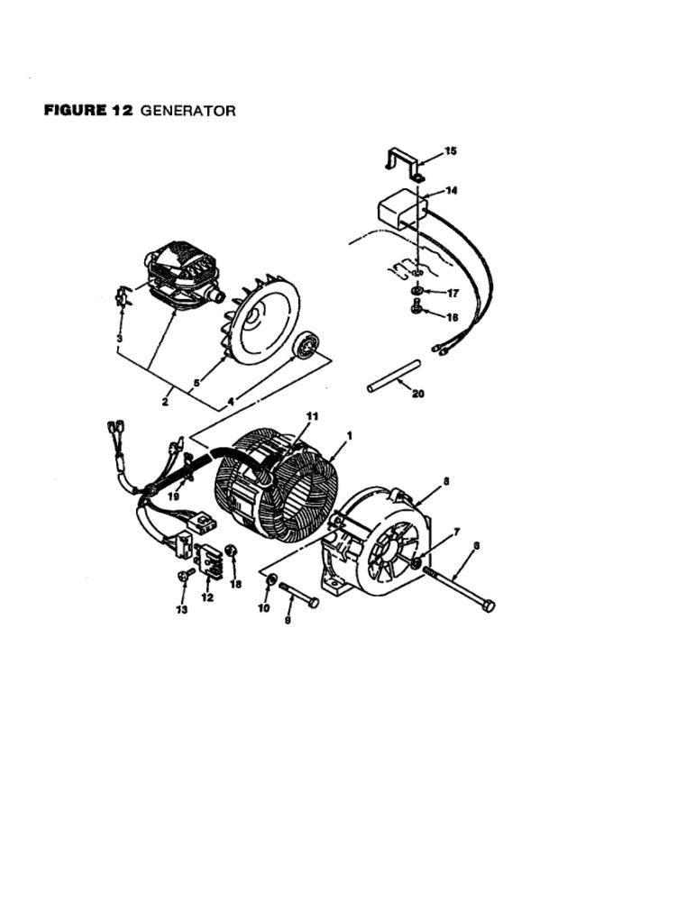 Generator Diagram and Parts List for UT-04005  Homelite Generator