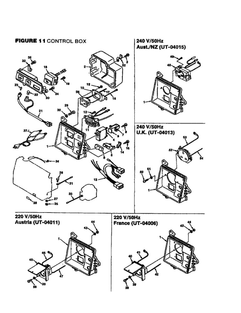 Control Box Diagram and Parts List for UT-04005  Homelite Generator